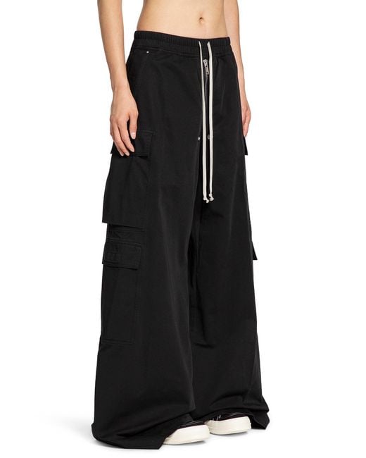 Rick Owens Black Pantaloni Double Cargo Jumbo Belas for men