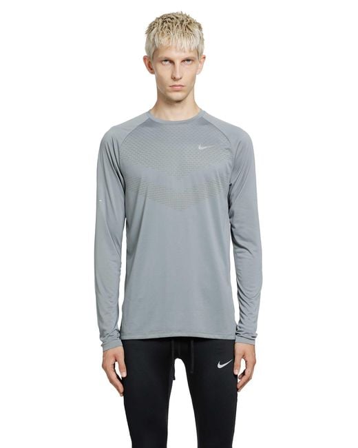 Nike Gray Stride Dri-Fit Adv Long Sleeve Top for men