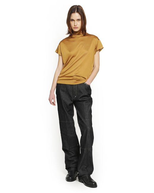Lemaire Black High-Waisted Straight Pants With Studs
