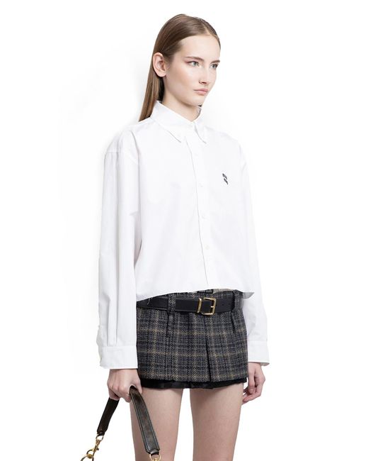 Miu Miu White Cotton Poplin Shirt