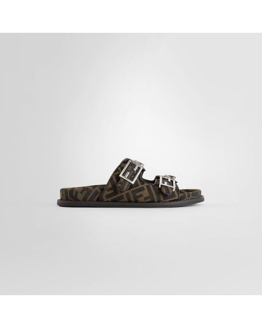 Fendi Black Feel Ff Slides