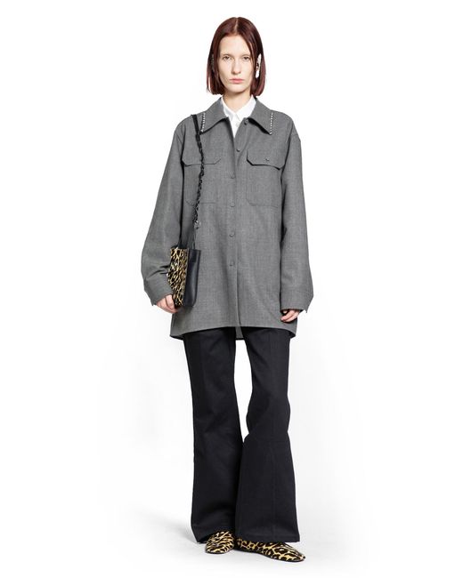 Jil Sander Gray Wool Canvas Shirt