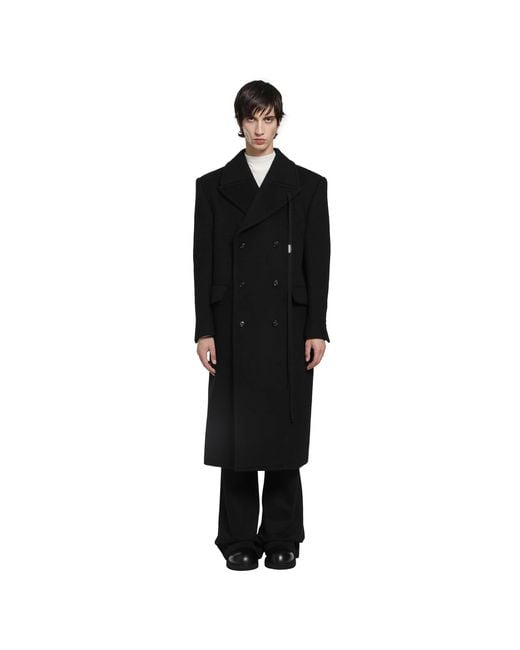 Ann Demeulemeester Black Jake Double-Breasted High Comfort Coat for men