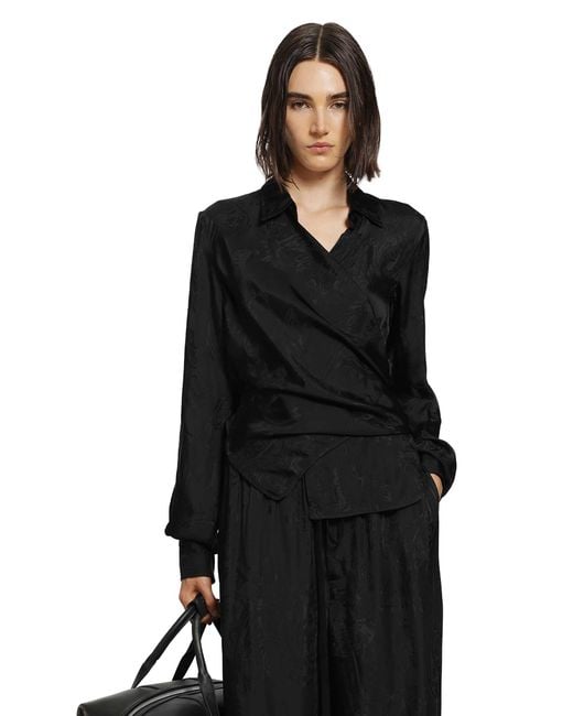 Ann Demeulemeester Black Alba Wrap Shirt