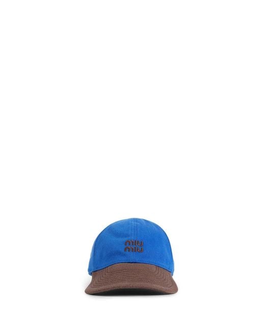 Miu Miu Blue Drill Baseball Cap