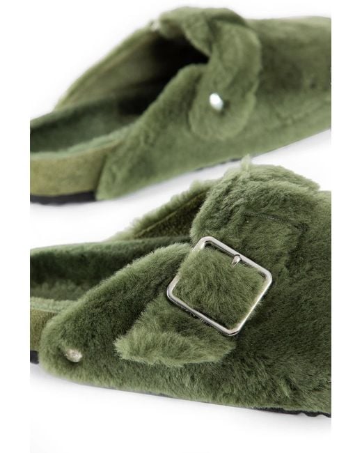 Birkenstock Green Mocassini Boston In Shearling for men