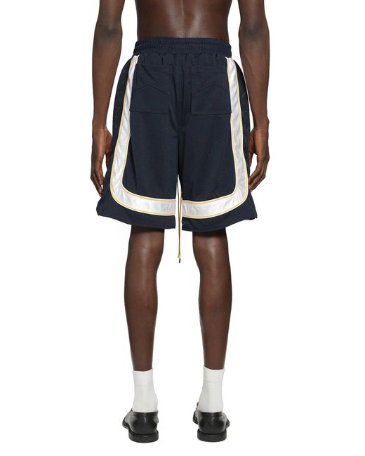 Rhude Blue Baggy Track Shorts for men