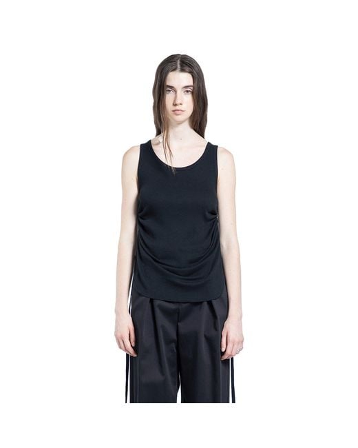 Ann Demeulemeester Blue Mara Wrinkled Cropped Tank Top