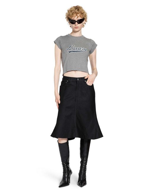 Balenciaga Black Luxury Script Shrunk T-shirt