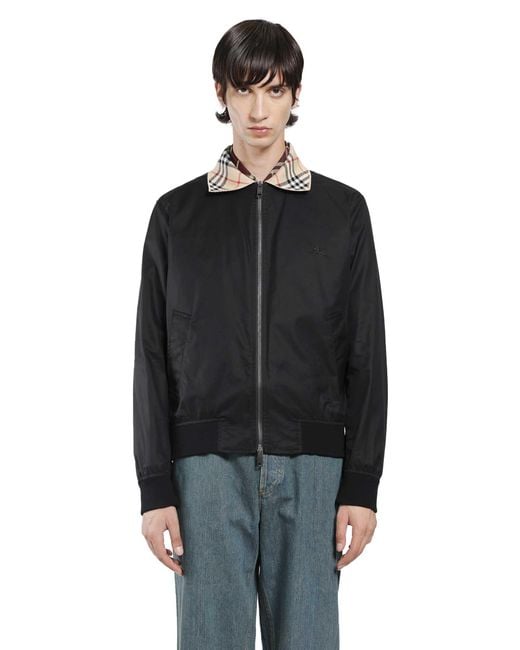 Burberry Black Gabrdine Glenfields Harrington Jacket for men