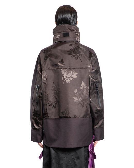 Prada Brown Floral Jacquard Nylon Jacket