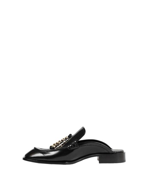 Loewe Black Brushed Leather Edge Loafer Mules
