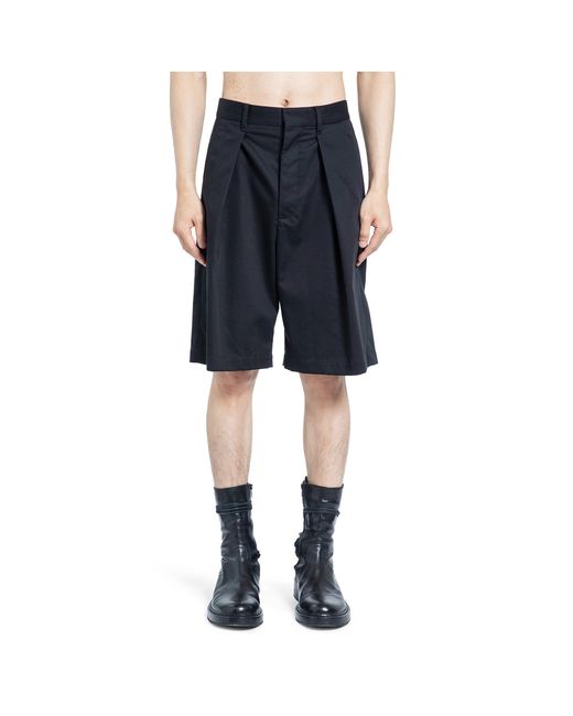 Ann Demeulemeester Blue Noral Pleated Shorts for men