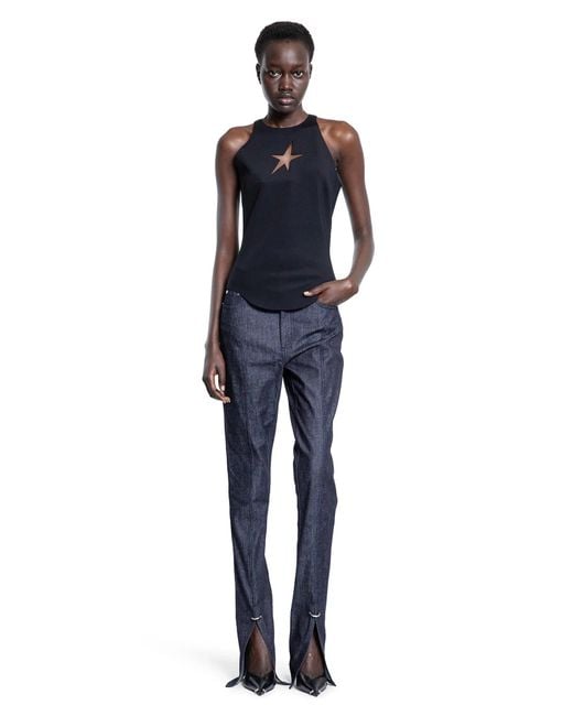 Mugler Blue Pierced Raw Denim Skinny Jeans