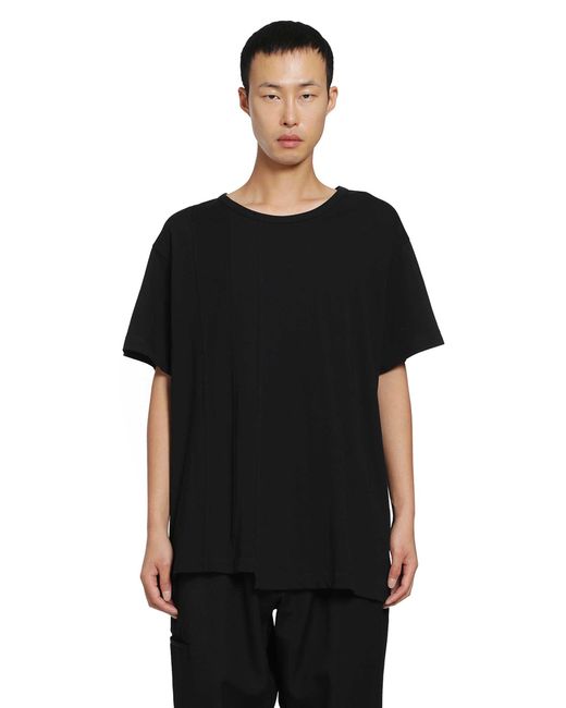 Yohji Yamamoto Black Vertical Panel Short Sleeve Tee for men