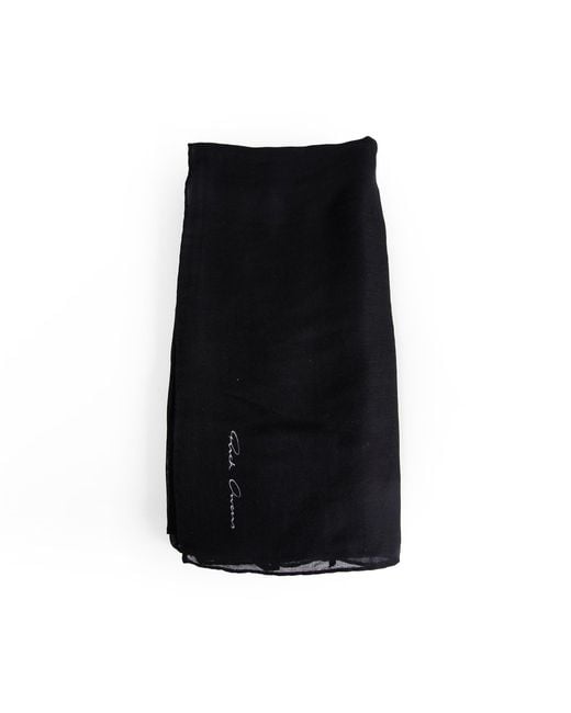 Rick Owens Black Temple Printed Scarf for men