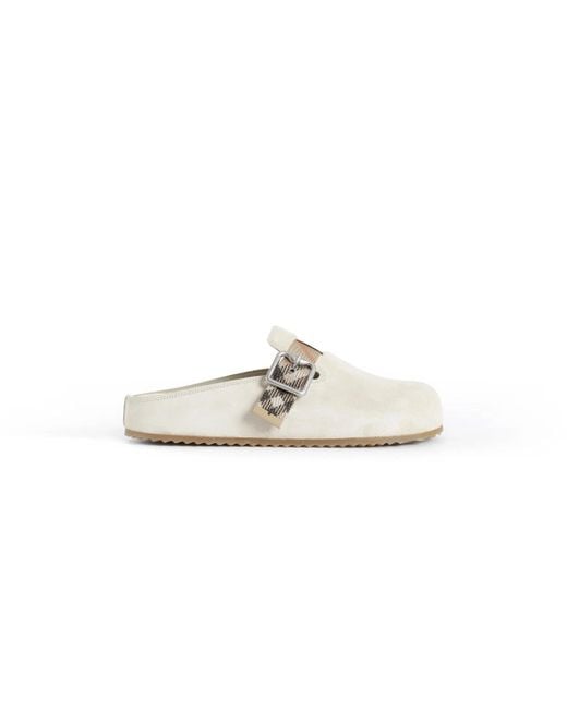 Burberry White Mules