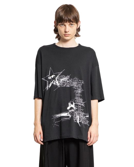 Ann Demeulemeester Black Maglietta 'Sketchbook' High-Comfort Di Dieter for men