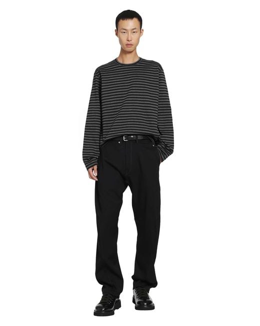 Junya Watanabe Black Striped Cotton Long Sleeeve T-Shirt for men