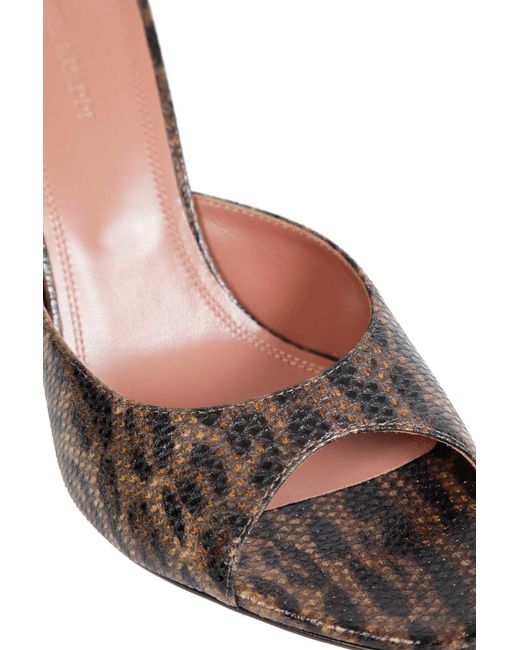AMINA MUADDI Brown Alexa Leopard Print Mules