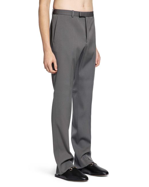 Gucci Gray Wool Tailored Pants for men