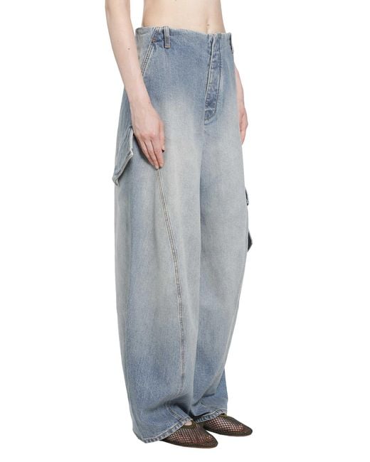 Alaïa Gray Denim Cargo Pants
