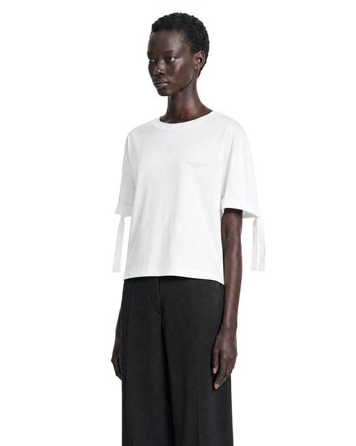Givenchy White Gathered Cotton T-Shirt
