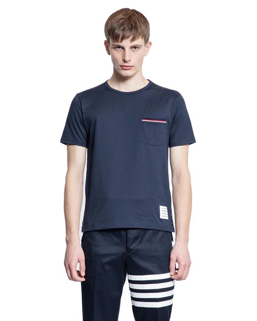 Thom Browne Blue Medium Weight Jersey Pocket T-Shirt for men