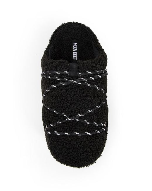 Moon Boot Black Teddy Slippers