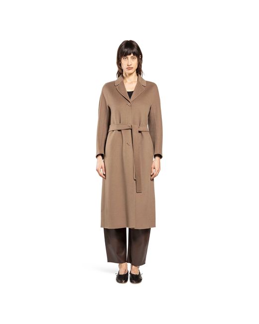 Max Mara Natural Flared Wool Coat