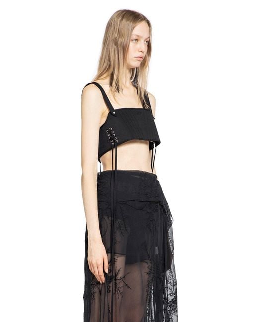 Ann Demeulemeester Black Mini Bustier Top