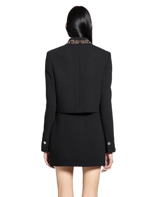 Versace Black Studded Wool Crop Jacket