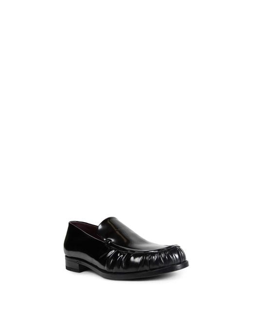 Lardini Black Leather Loafers for men