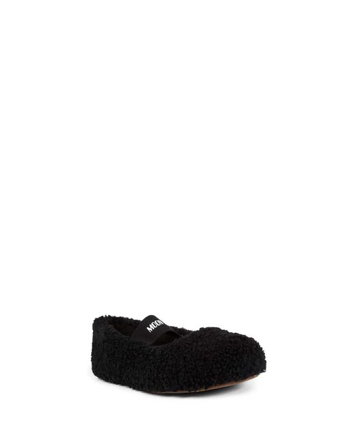Moon Boot Black Shearling Ballerinas