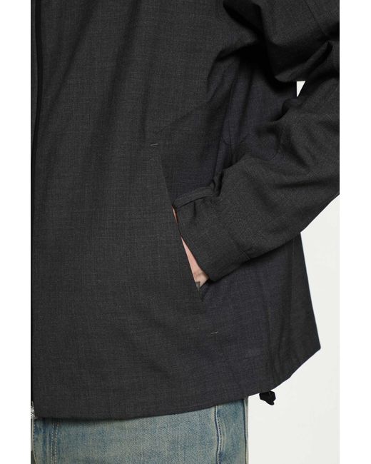 Laminar Black Wool Touch Hooded Jacket for men