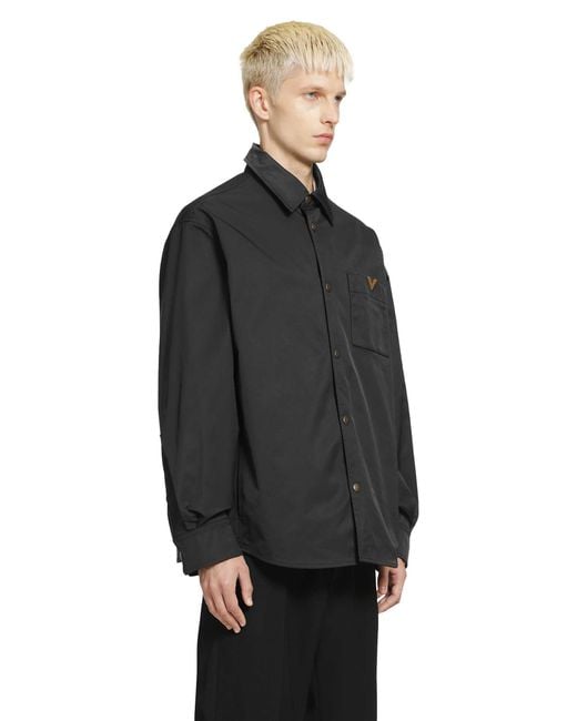 Valentino Black Vgold Nylon Shirt Jacket for men