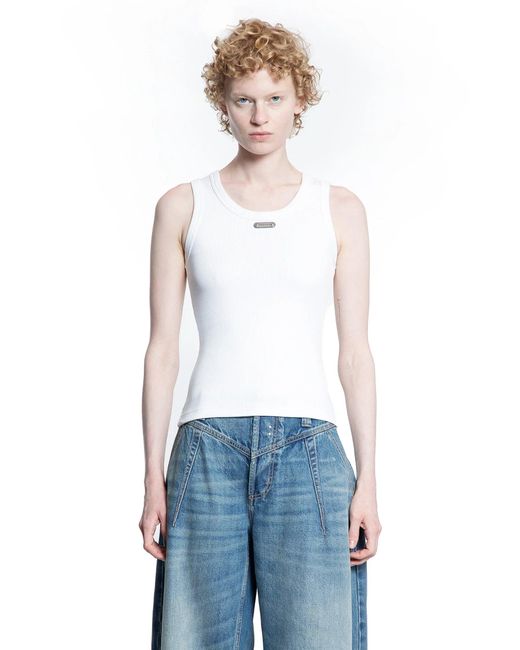 McQueen White Placket Tank Top