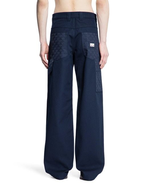 Gucci Blue Heavy Cotton Canvas Workwear Trousers for men