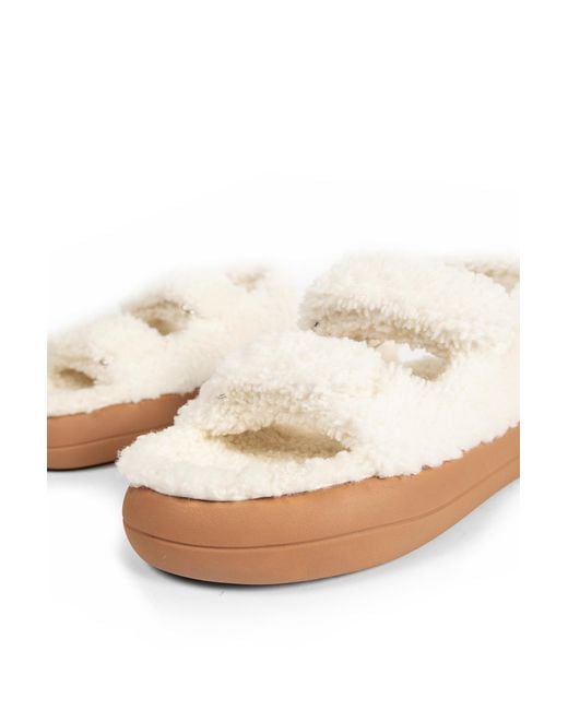 Moon Boot Pink Shearling Sandals