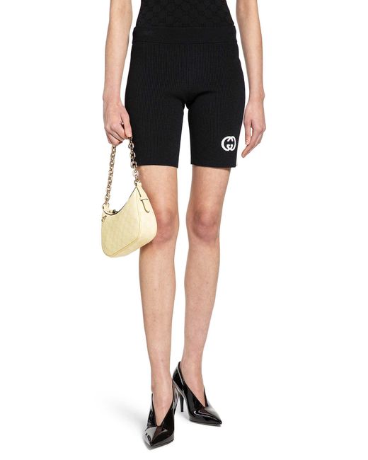 Gucci Black Interlocking G Viscose Shorts