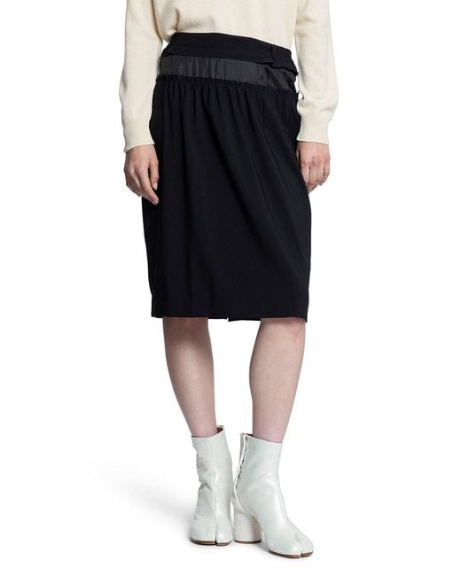Maison Margiela Black Anonymity Of The Lining Midi Skirt