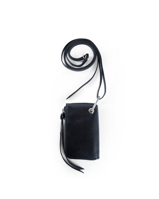 Ann Demeulemeester Black Jacky Small Wallet With Detachable Strap for men