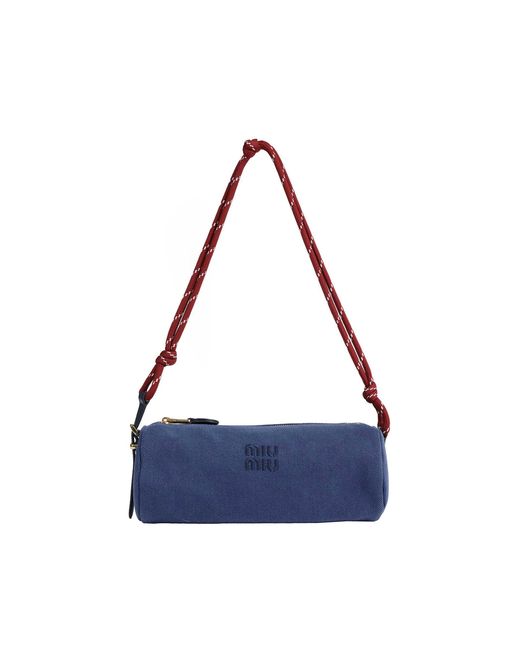 Miu Miu Blue Gabardine Pouch