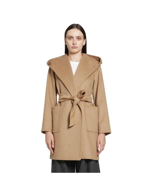 Max Mara Natural Camel Robe Coat