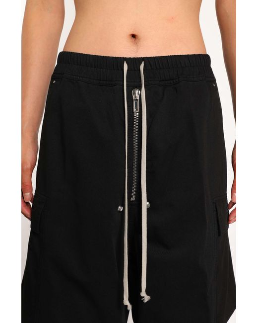 Rick Owens Black Pantaloni Double Cargo Jumbo Belas for men