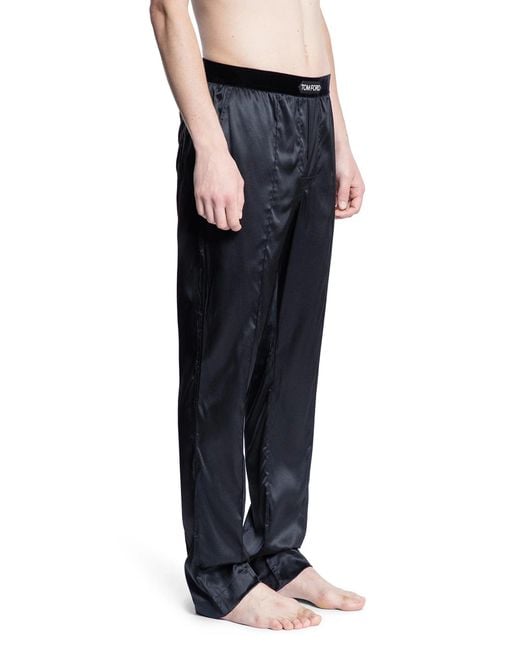 Tom Ford Black Stretch Silk Pyjamas for men