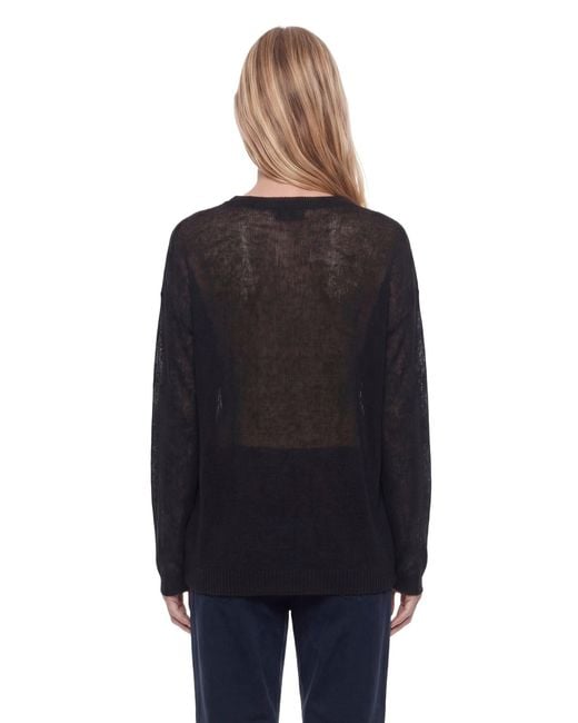 Totême Black Long Open Weave Sweater