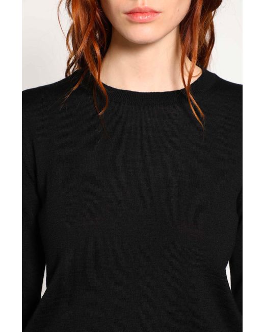 Cdg/cdg Black Cropped Wool Sweater