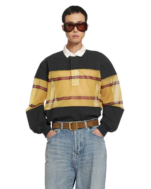 Kapital Black Dense Jersey X Sheer Jersey Rugby Polo for men