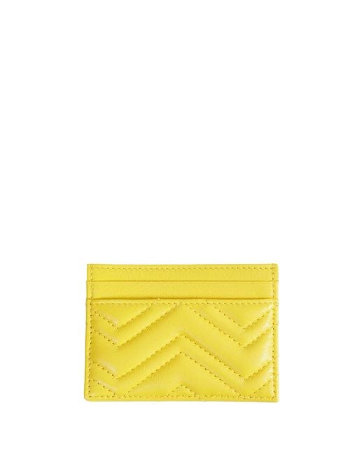 Gucci Yellow Gg Marmont Card Case